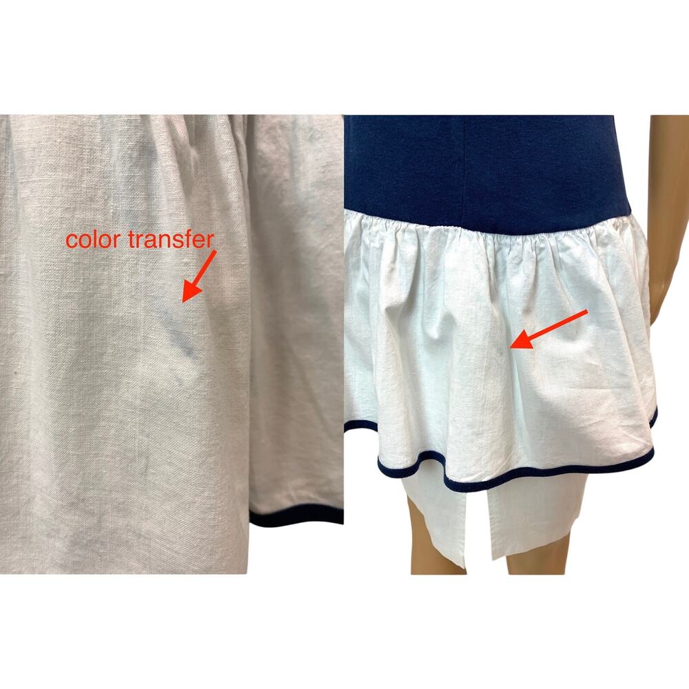 80s T Shirt Pencil Skirt Peplum Dress | Blue and White | Fits XXS/XS - Picture 8 of 8